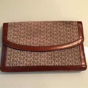 Vintage Leather large butterfly clutch from Argentina